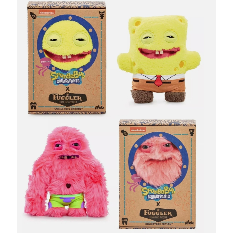 Fuggler Spongebob AND Patrick Set Funny Ugly Monster Soft Toy Plush ...