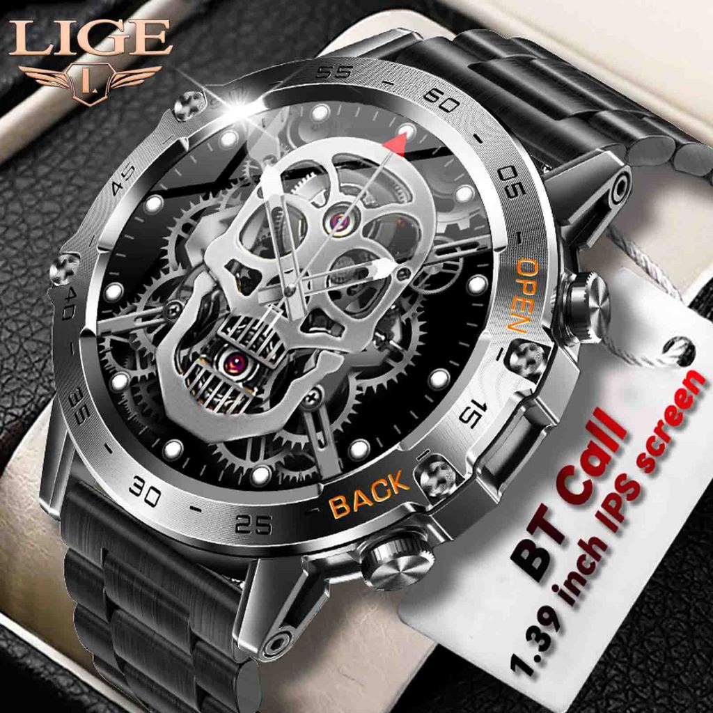 LIGE Smart Watch Original Men Bluetooth Call Watch 100+ Sports  Multifunction Fitness Watches IP67 waterproof Smartwatch For Android iOS  400mAh