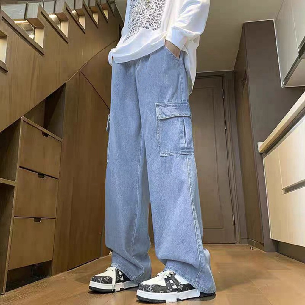 Jeans for men cargo pants for men Loose baggy straight korean style