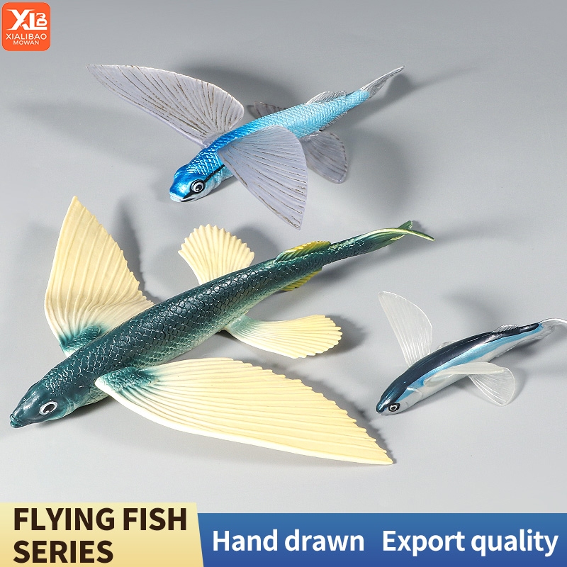 Sealife Animals Action Figures Ocean Flying Fish Model Figurines Mini ...