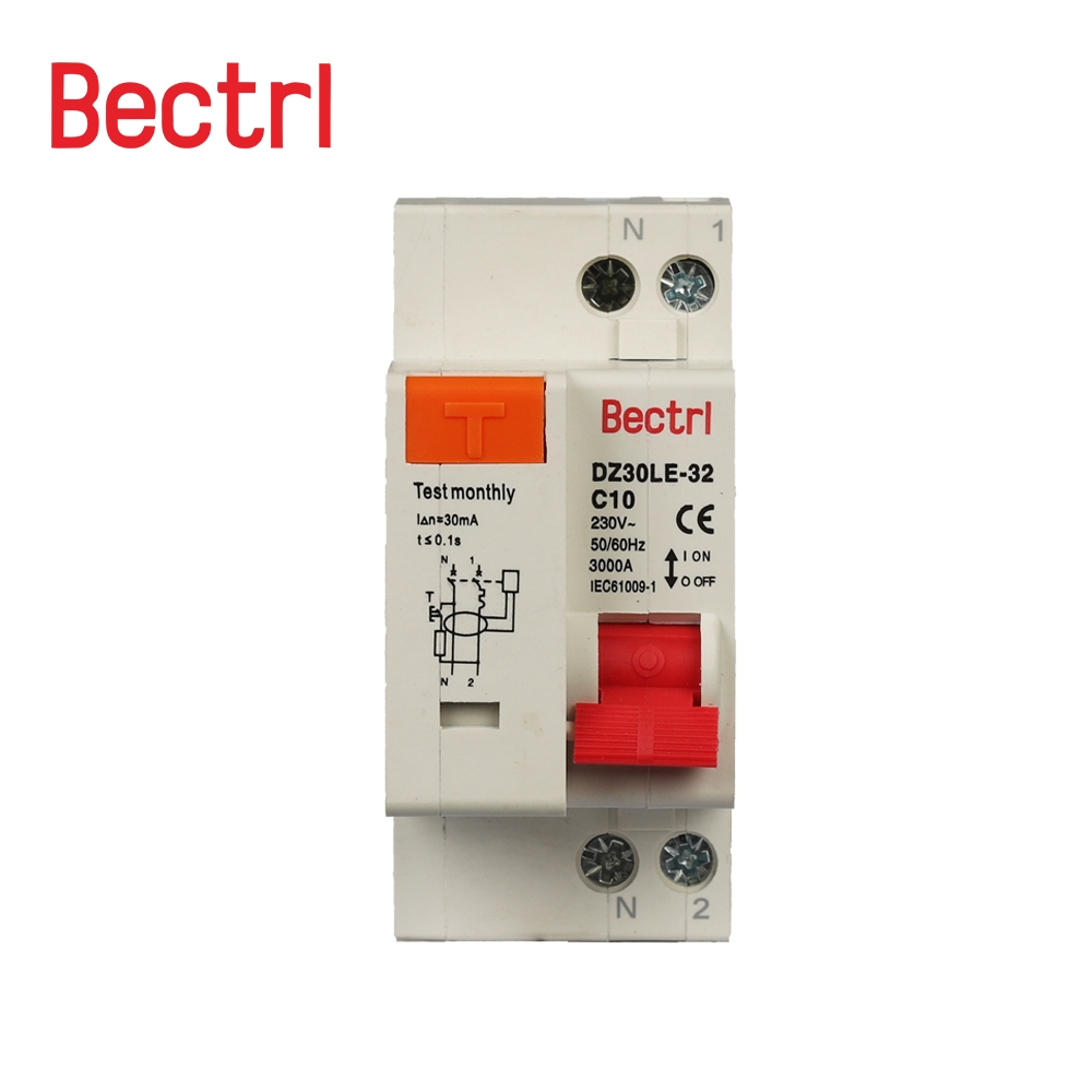 RCBO MCB 230V 1P+N Residual current Circuit breaker with over and short ...