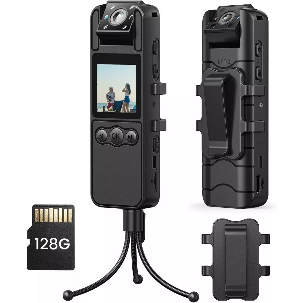 Boblov A26 Body Mini Police Camera Night Vision HD 1080P 128GB Night Vision 1700Mah Audio Video