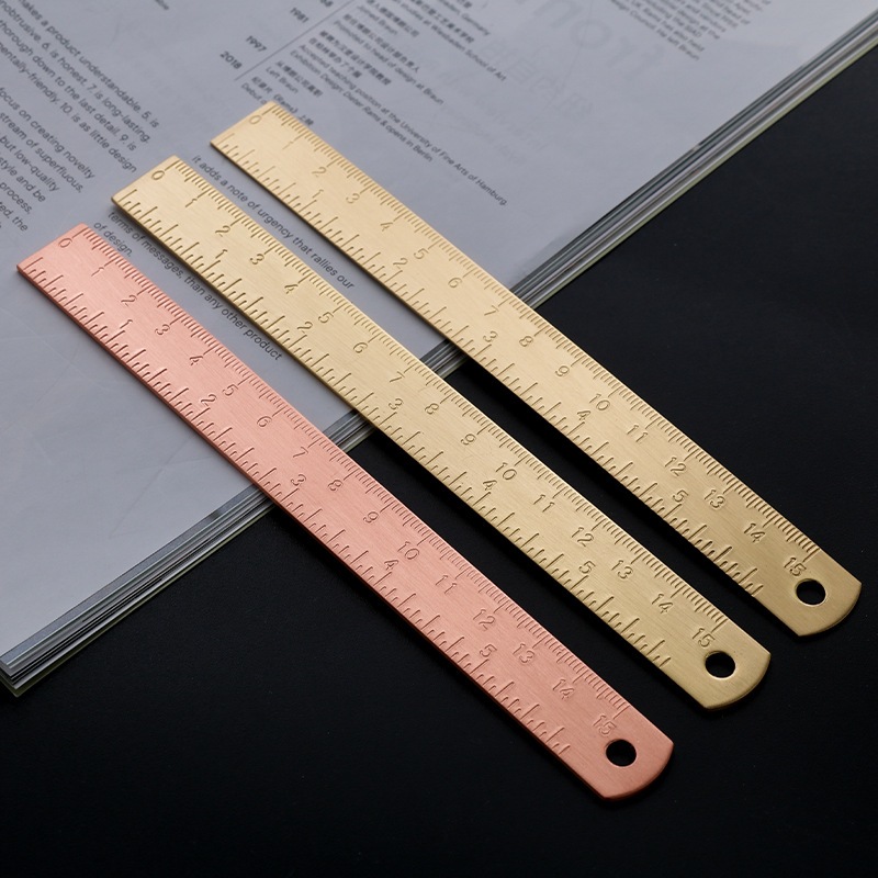 15cm Metal Brass Straight Ruler Vintage Geometric Measuring Tools ...