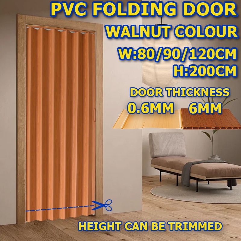 PVC Folding Door Accordion Sliding Door Indoor Household Partition ...