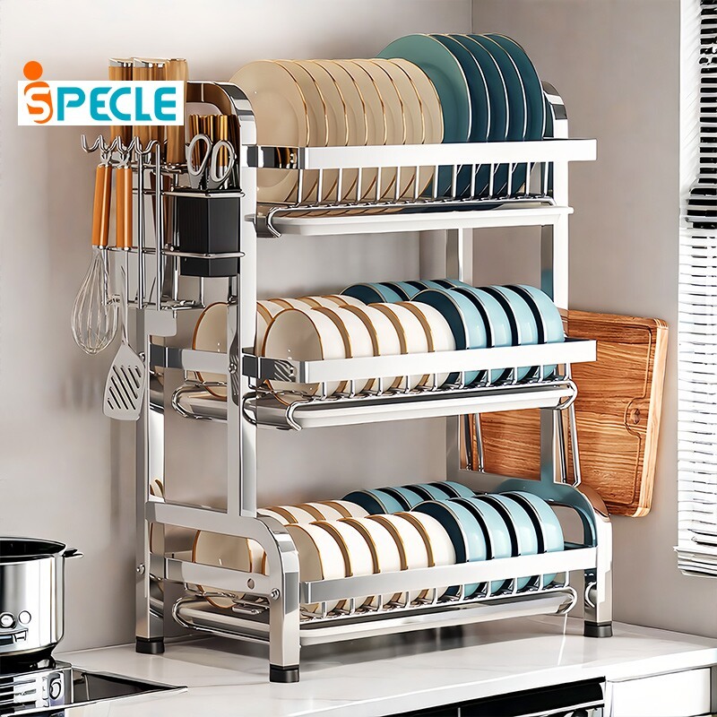 iSPECLE 2/3 Layers Stainless Steel Dish Drainer Rack Drying Rack ...