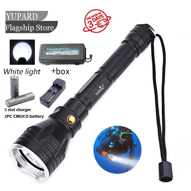 YUPARD Diving Flashlight 30w 5000lm L2 Led White/Yellow Light