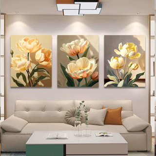 Golden Flower Poster Decorative Painting Nordic Oil Painting Living ...