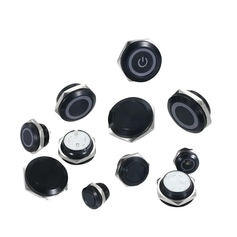illuminated momentary self-return ultra short metal push button switch ...
