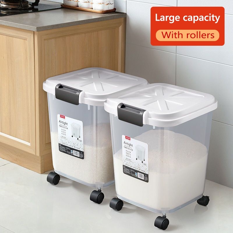 COD Rice dispenser 25Kilos 25kg sealed food rice storage container ...