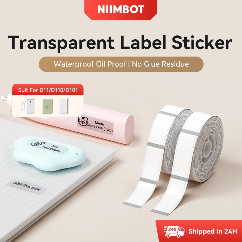 Niimbot D11/D110/D101 Transparent Label Sticker Waterproof Oil Proof No ...