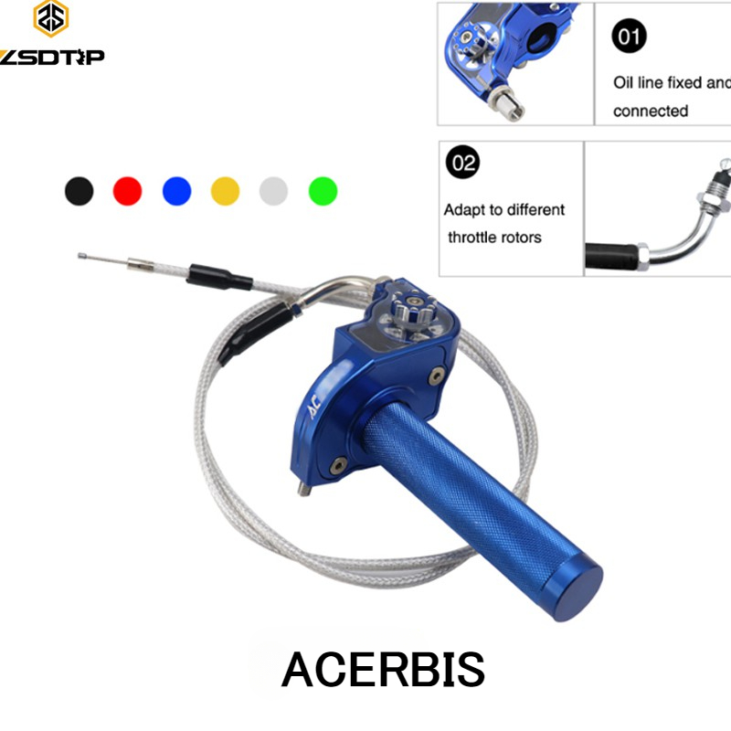 7/8inch 22mm Throttle Hand Grips Twist With Cable Atv Quad Pit Dirt