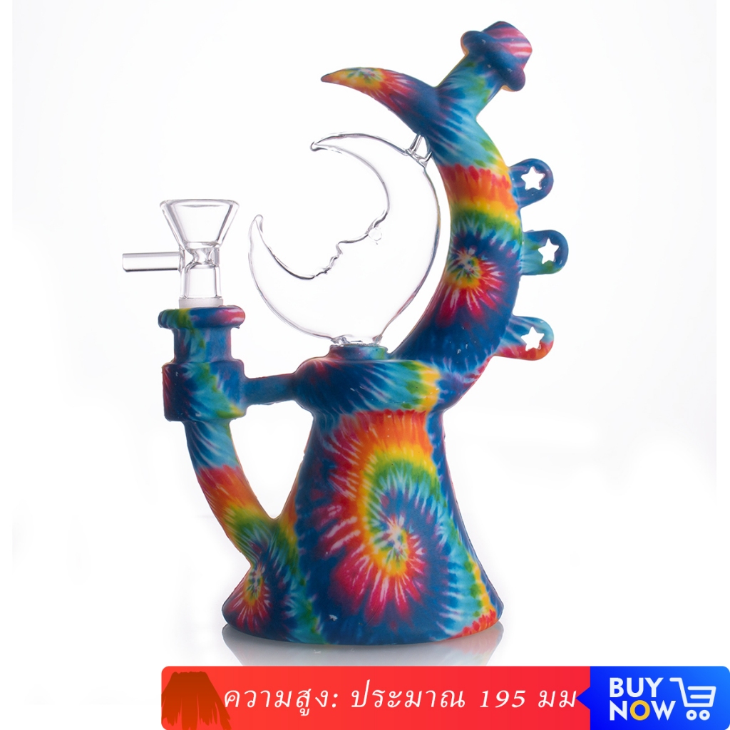 7.68 Inch Moon Design Gorgeous Pattern Silicone Bong Dab Rig +14mm ...