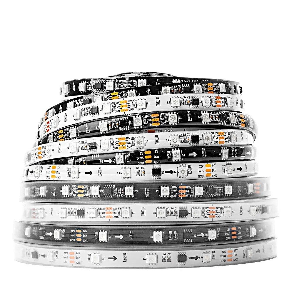 High brightness RGB Led Strip Light 5050 SMD Addressable 30 60 LEDs ...