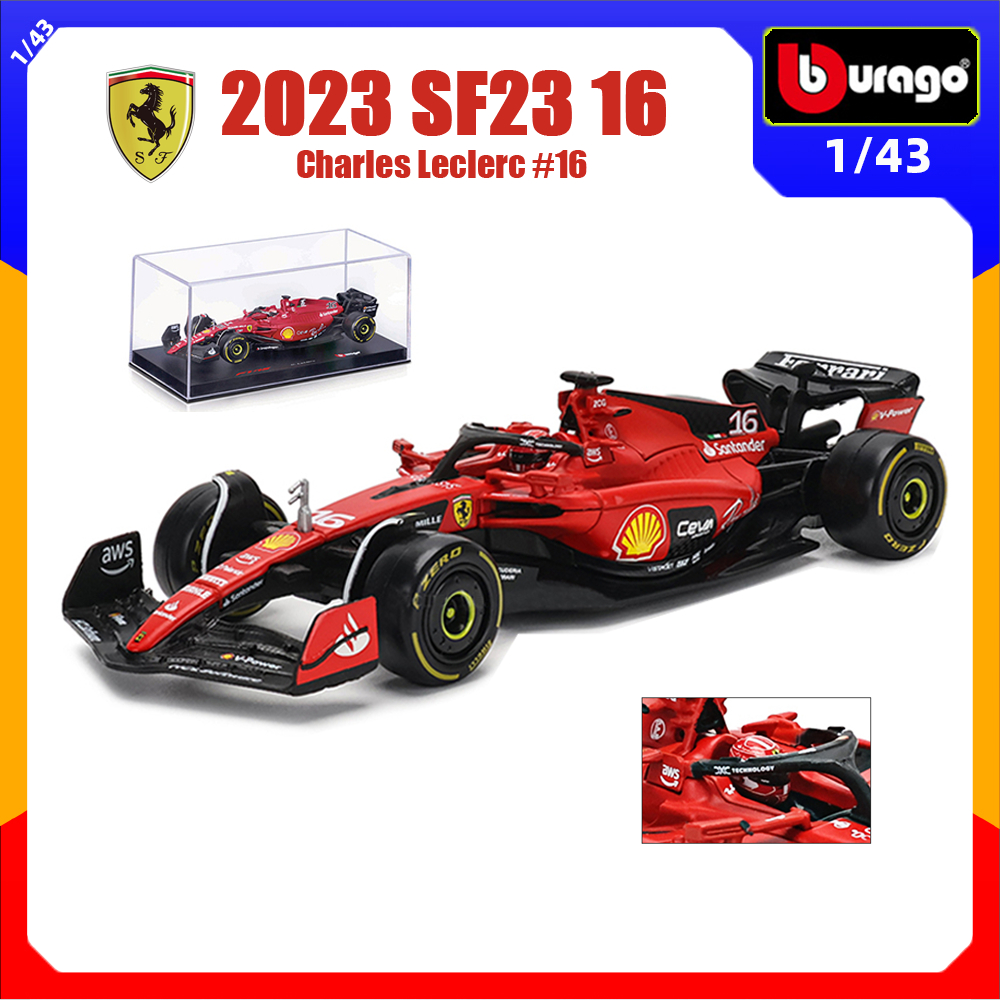 Bburago 1/43 Ferrari F1 SF-23 Monza GP 2023 – Modèle Charles Leclerc N°16 – Métal Et Plastique