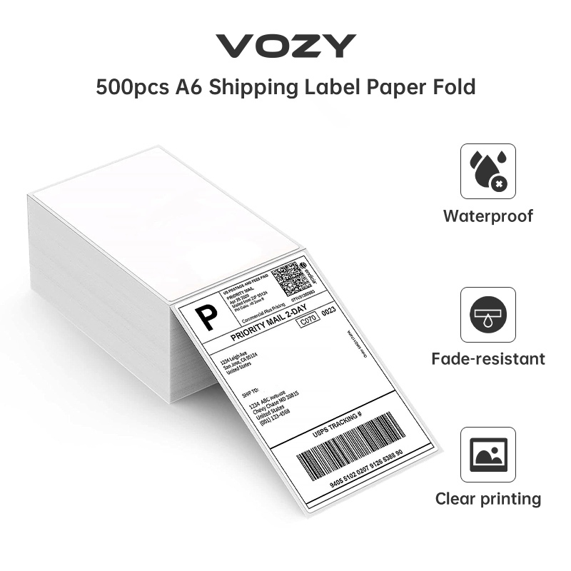 A6 Thermal Label Sticker Roll 500pcs Thermal Label Sticker 100*150 ...