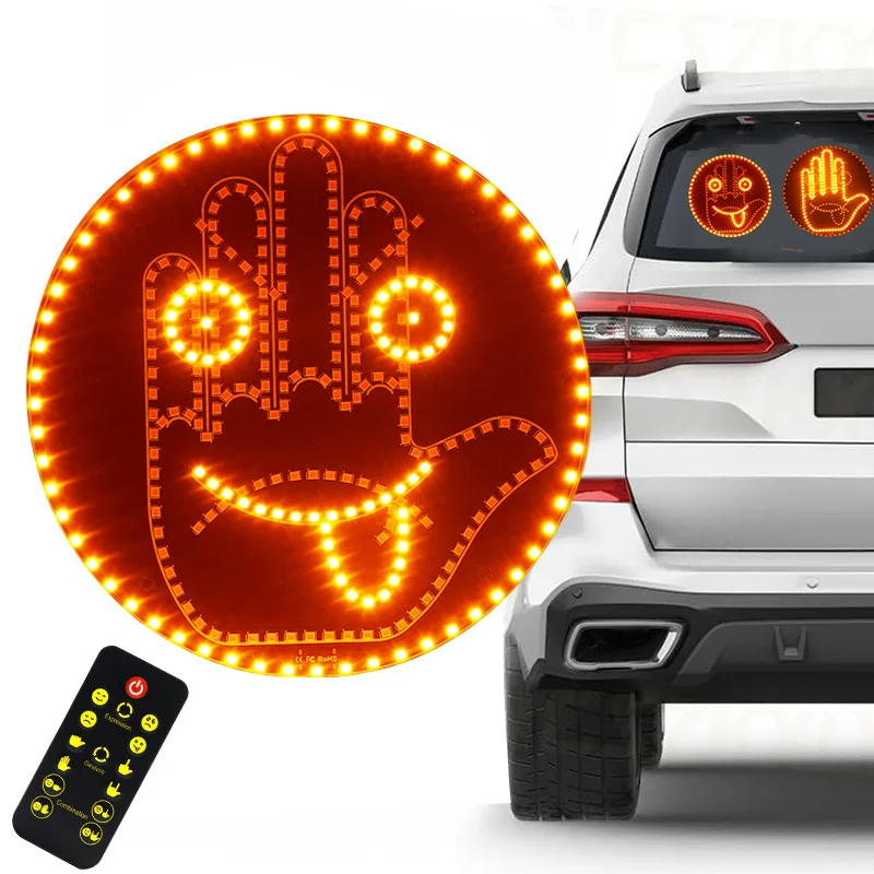 Car Finger Expression Light Remote Control LED Lighting Gesture Light ...