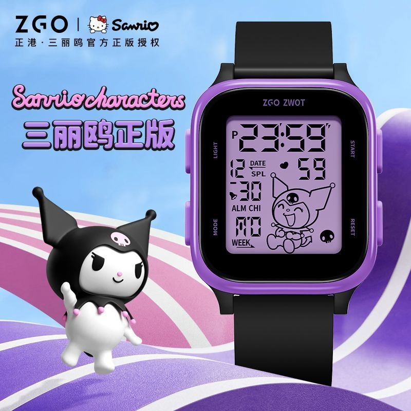 2024 Original Sanrio Electronic Watches Kuromi Anime Joint Zgo Watch ...