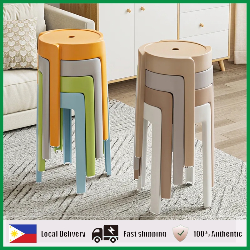 COD Thickened Plastic Stool Chair Stackable Dining Chair Stackable