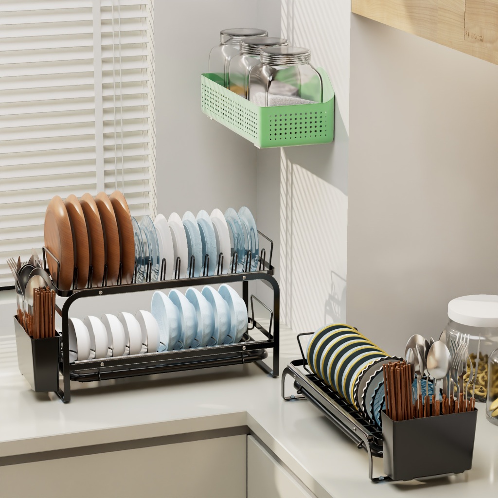 Kitchen Dish Rack For Kitchen Cabinet Pullout Basket Dish Rack ...