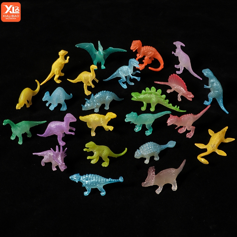 24pcs PVC Mini Luminous Dinosaurs Glow in The Dark Dino Dinosaurs Toys ...