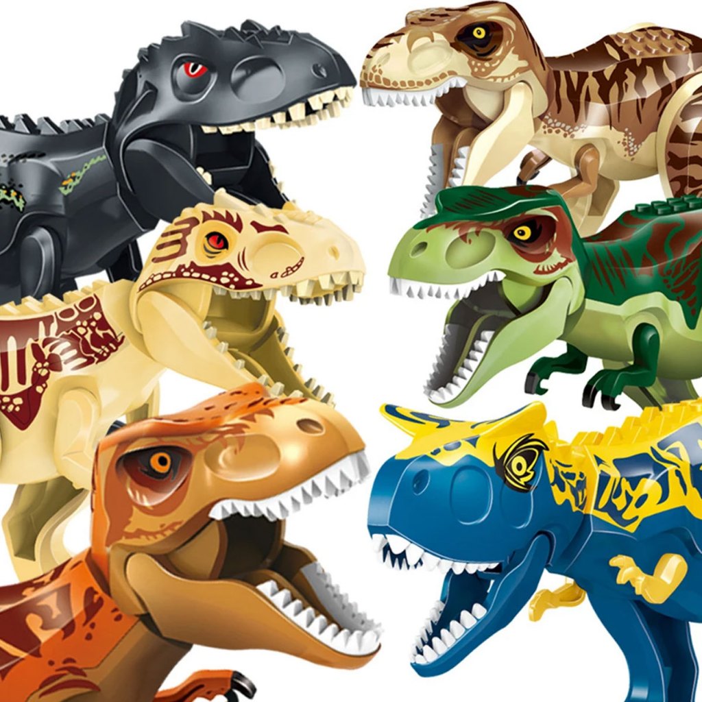 Kids T rex Blocks Dinosaur Jurassic Park Toys Tyrannosaurus Building ...