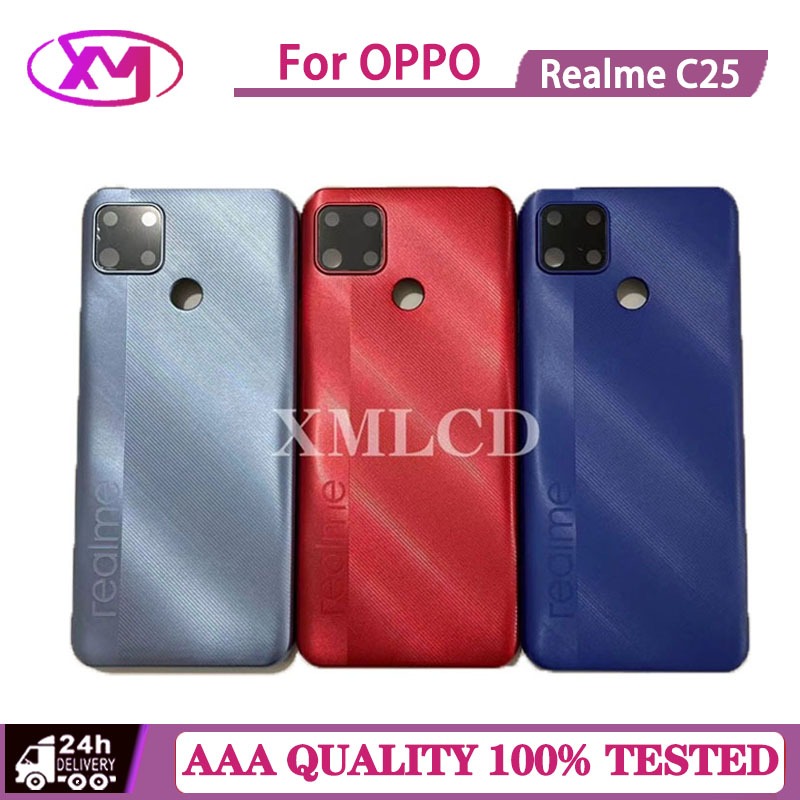 For OPPO Realme C25 Back Battery Cover Rear Panel Door Housing Case Repair  Parts