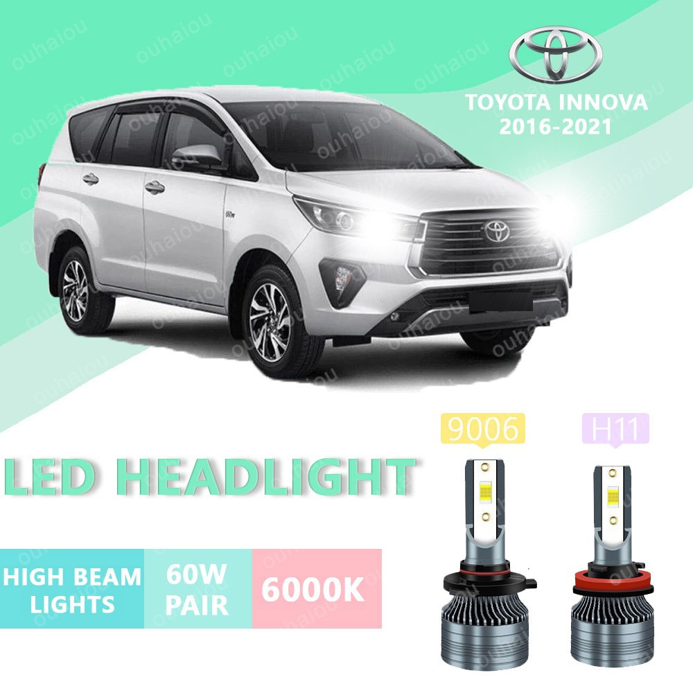 2PCS FOR Toyota INNOVA 2016-2021-H11 9006 LED Super Bright Hi/Lo Beam ...