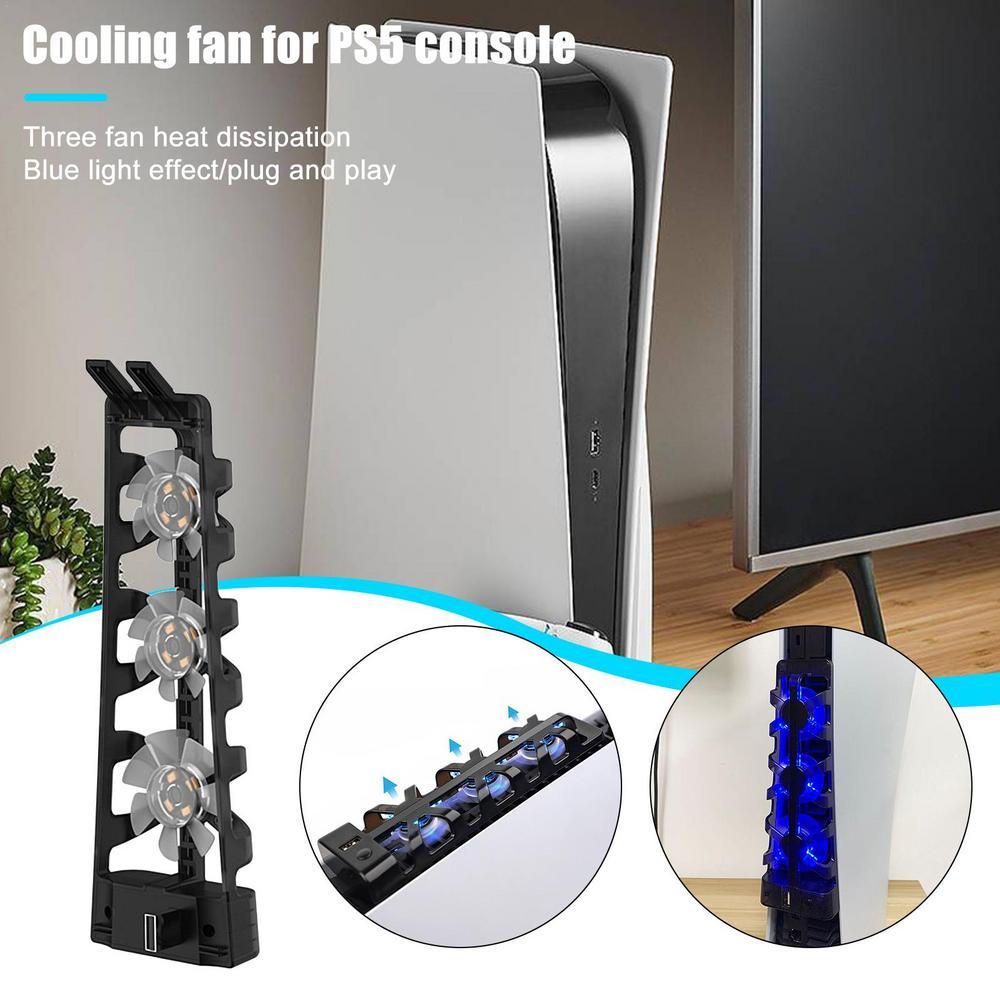 PS5 Cooling Fan with LED Light for Both Disc and Digital Editions ...