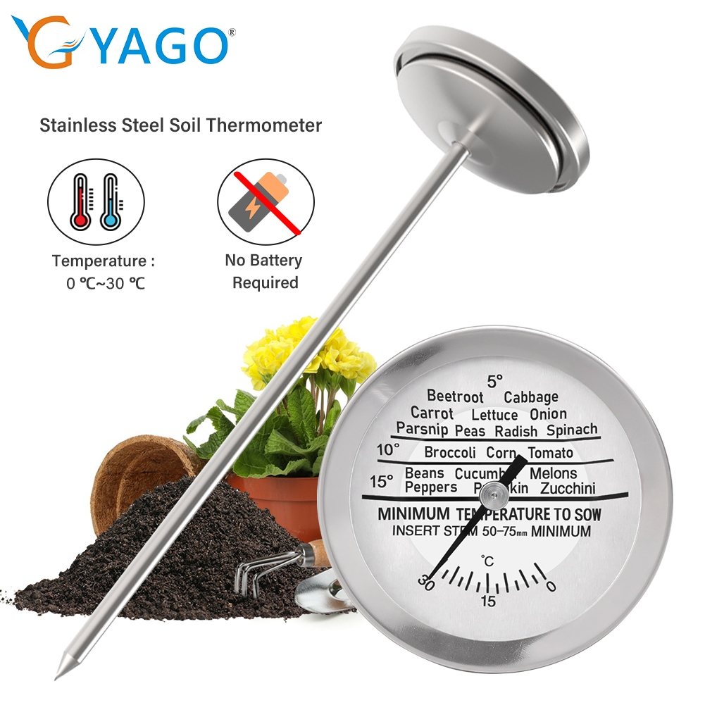 Stainless Steel Soil Horticultural Thermometer Agricultural Planting ...