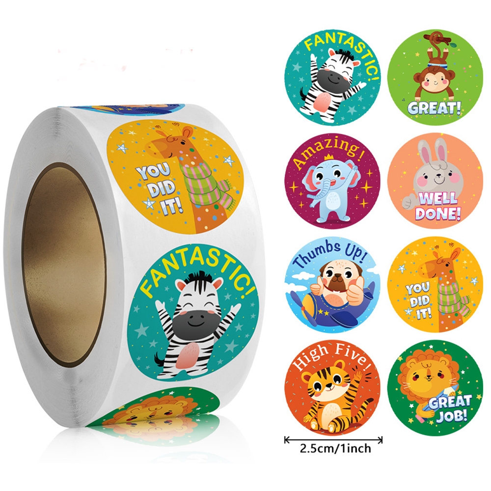 500pcs Cute Animals Cartoon Reward Stickers For Kids School Teacher ...