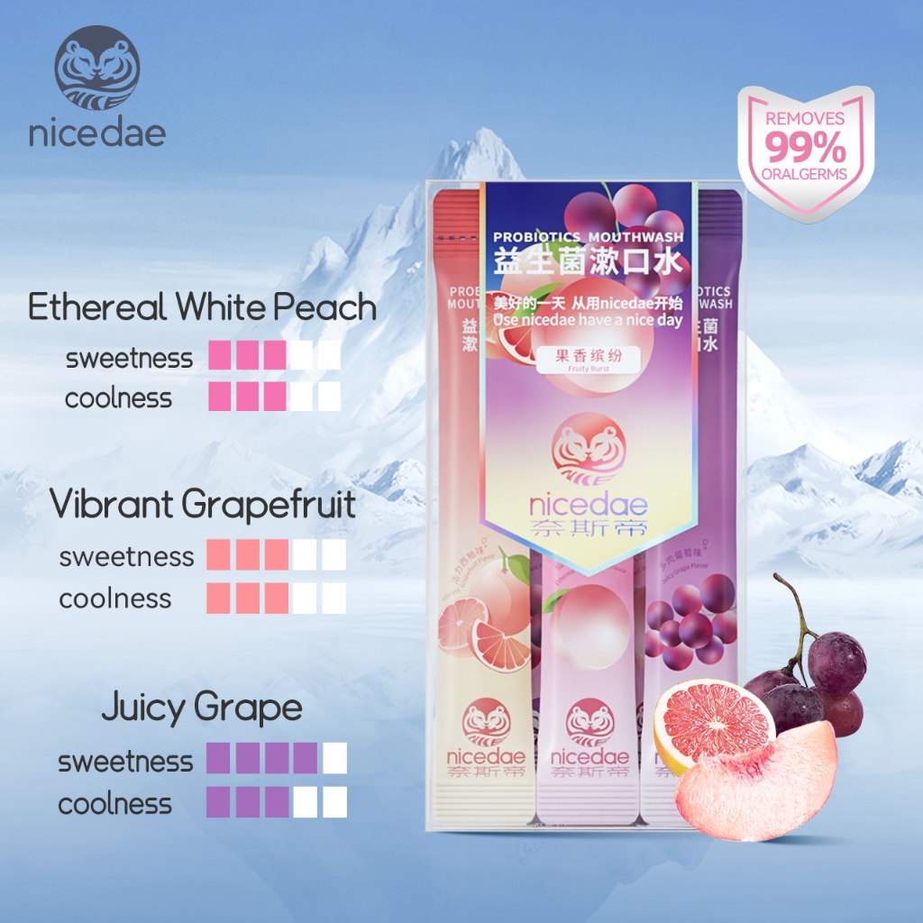 nicedae portable probiotic mouthwash zero alcohol oral care fresh beath ...