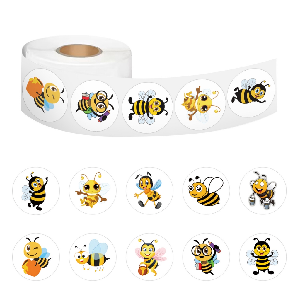 500pcs Cartoon Bee Stickers Cute Decals DIY Skateboard Phone Bike ...