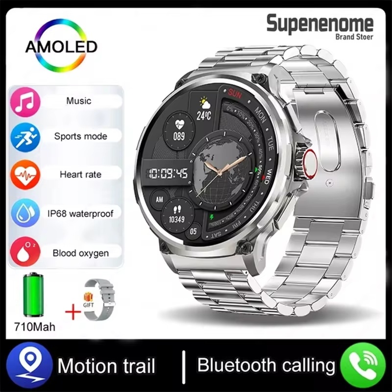 V69 Inch HD Bluetooth Call Smart Watch Men Sports Fitness Tracker  Heart Monitor 710mAh Smartwatch
