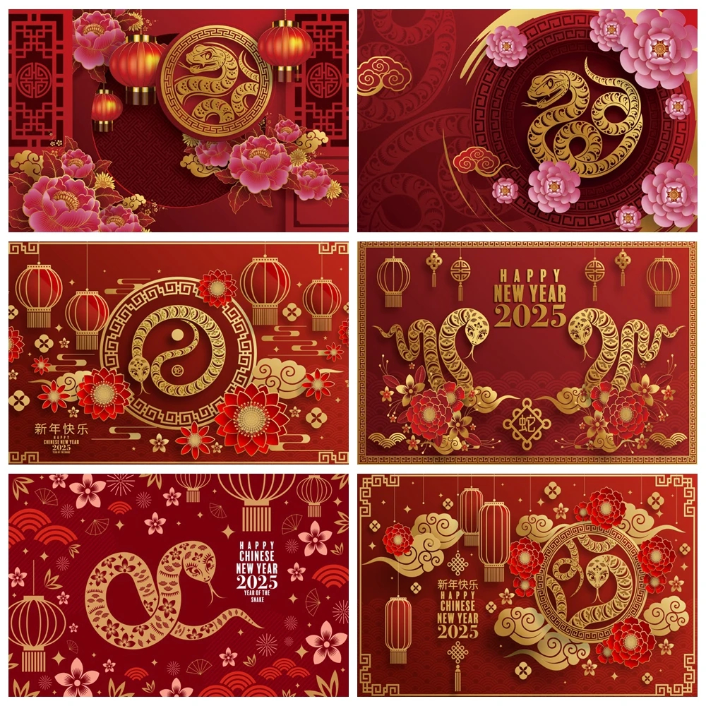 New Year 2025 Backdrop Celebrate Happy New Year Spring Festival Red ...