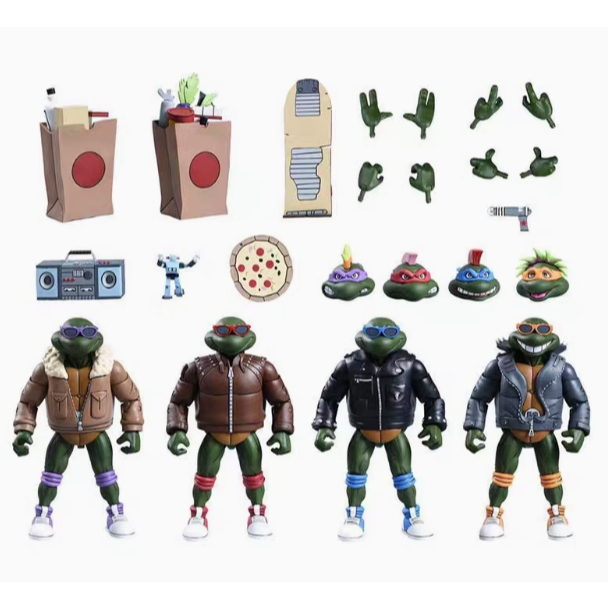 NECA Ninja Turtles Warrior Turtles Space Turtles Double Set Gold Label ...