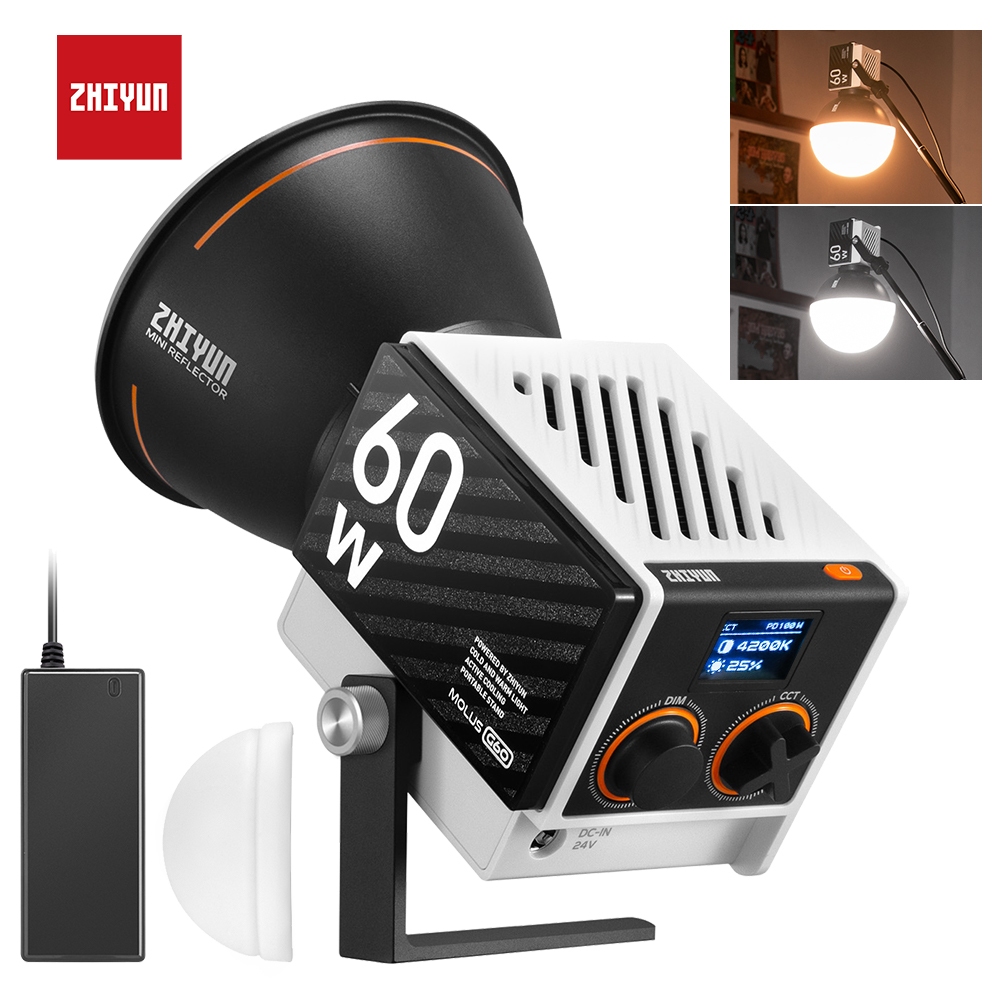 ZHIYUN MOLUS G60 COB 60W Pocket LED Light Video Photography Lighting ...
