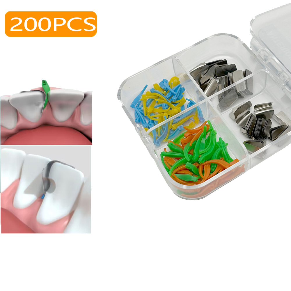 200Pcs Dental Supplies Anterior Matrix System Wedge Matrix Bands ...