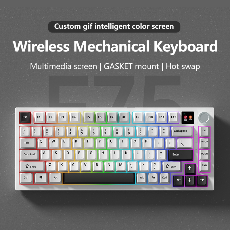 Meta F75 Wireless Mechanical Keyboard with Screen Hot Swap RGB Gasket