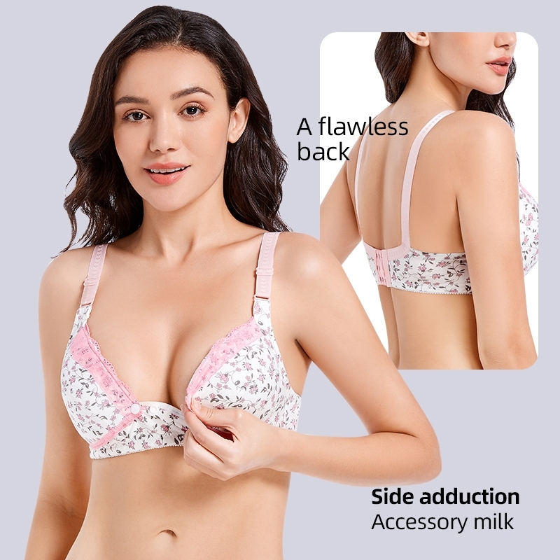 Garosa Maternity Nursing Bra, Cotton Front Opening Seamless Comfort - View #12