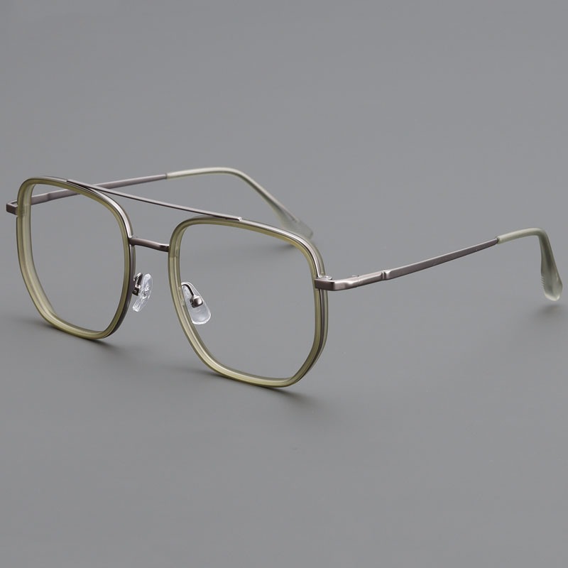 Classic Double Beam Optical Glasses Frame Unisex TR Metal Large Frame ...