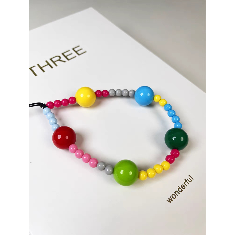 Creative Colorful Bead Bracelet Phone pendant SJZJ_voghion.com