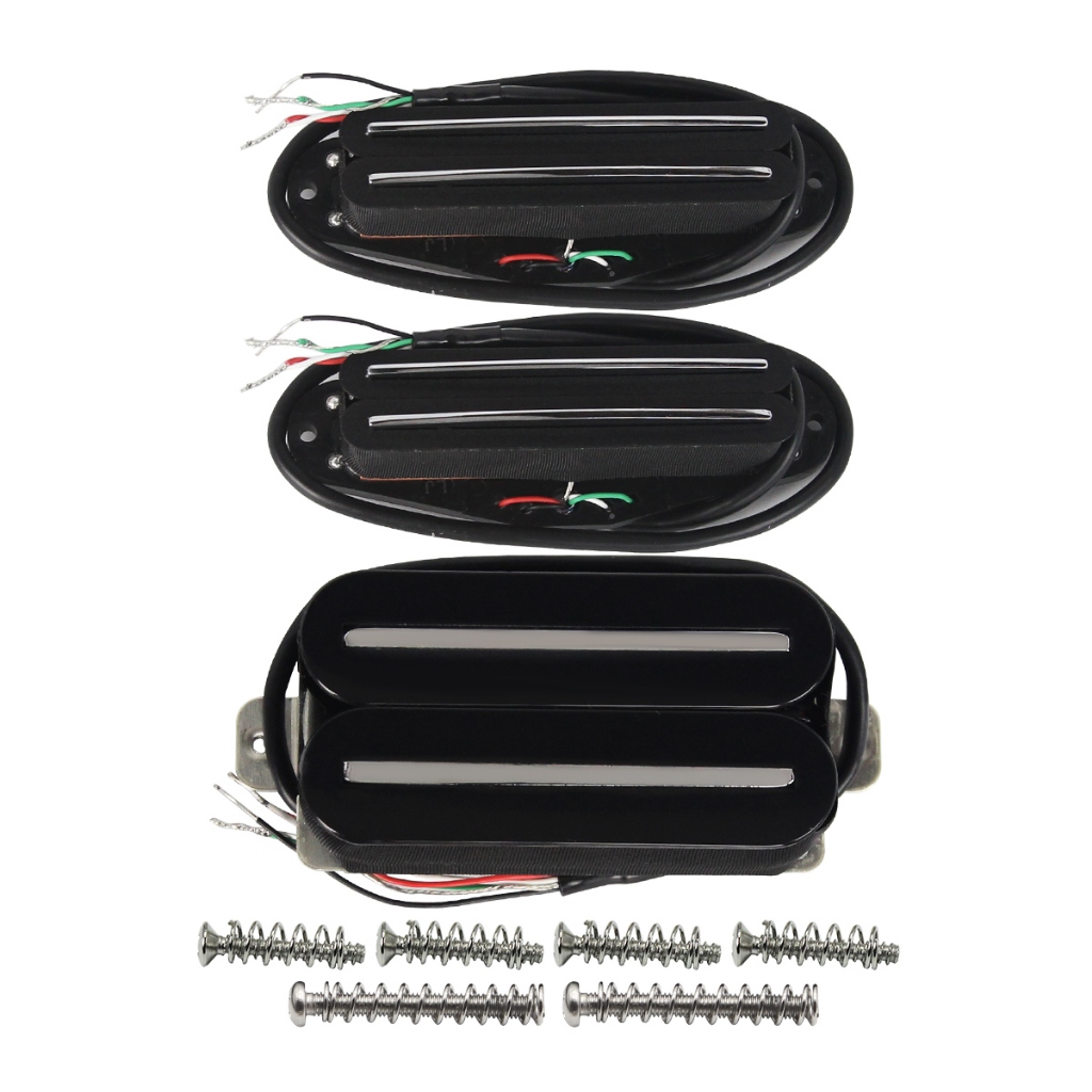 FLEOR 3PCS Ceramic Dual Rails Humbucker Pickups SSH Guitar Pickup Set ...