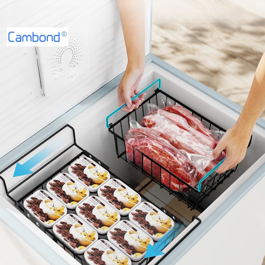 Cambond 4/8Pack Stackable Chest Freezer Basket Organizer Fridge Storage ...