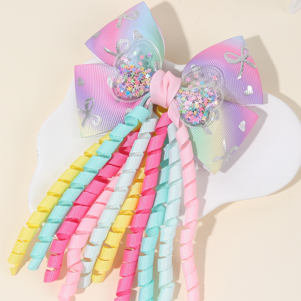1Pc Multicolor Ribbons Hair Bows Hair Clips with PVC Accessories ...