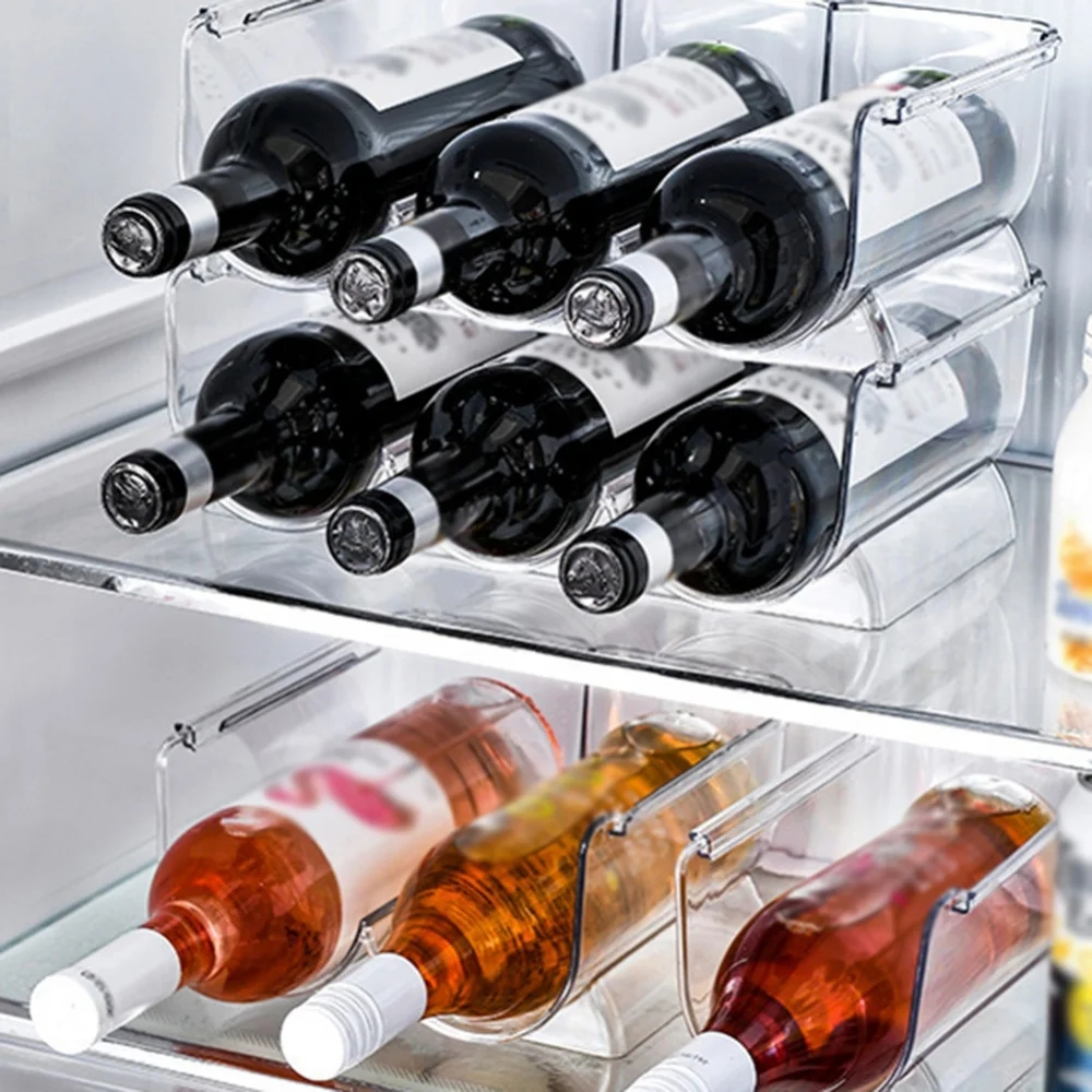 1/2/3 Gird Water Bottle Clear Storage Rack Stackable Wine Bottle Holder ...