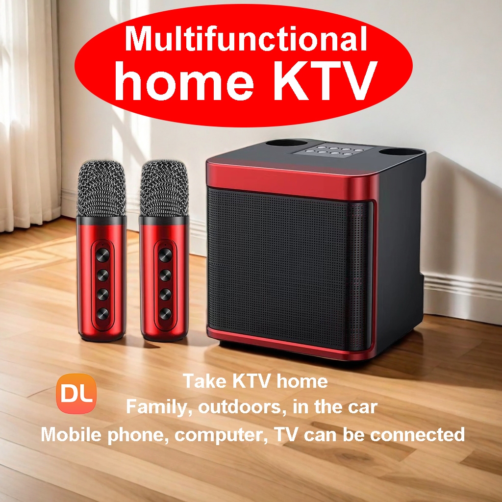 3d stereo bluetooth mini karaoke speaker with 2 free mic wireless ...