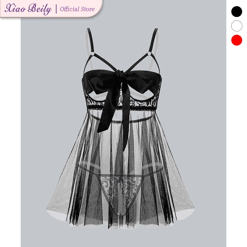 Sexy Women Lingerie Open Crotch Underwear With Bow