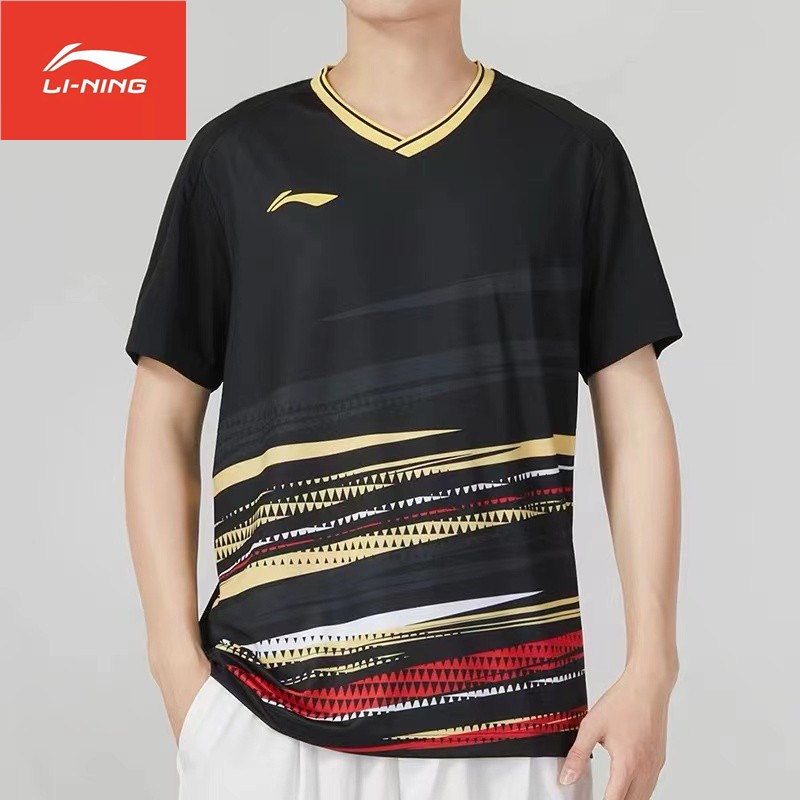 Li Ning table tennis uniform men's and women's short sleeved badminton ...