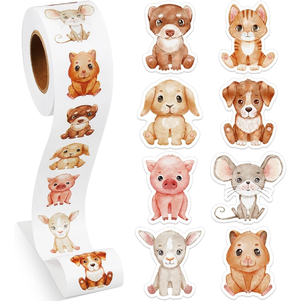 500pcs/roll Animals Reward Stickers for Kids Children Kindergarten ...