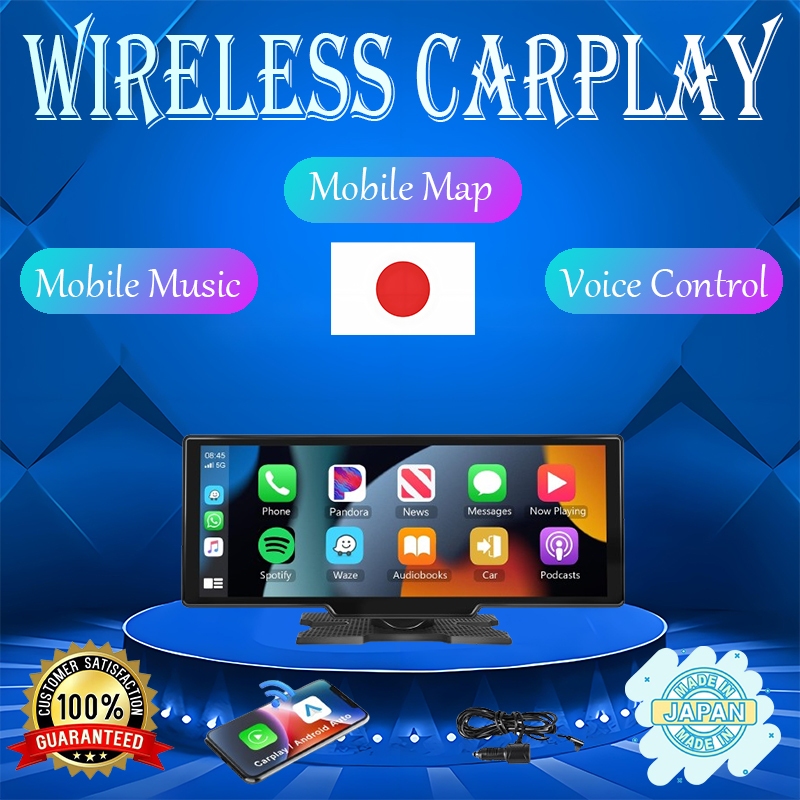 Car Radio 9.3” Portable CarPlay Multimedia Android Auto Video Player ...
